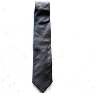 Allea Milano Men's Silk Tie in Dark Gray Diagonal Stripe